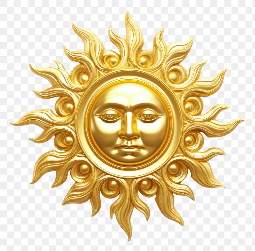 PNG Sun gold shiny white background.