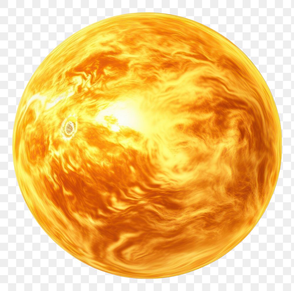 PNG Sun planet sphere space gold.