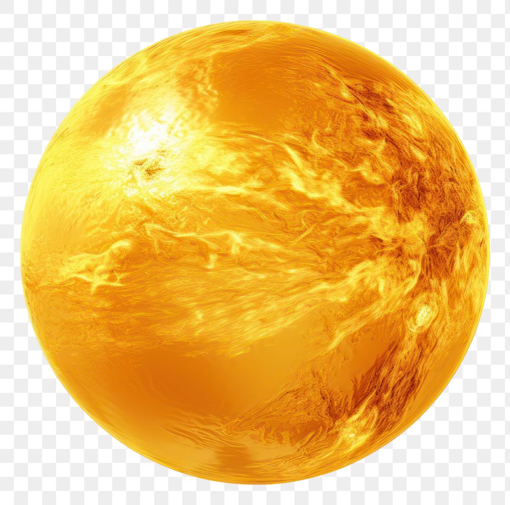 PNG Sun planet sphere space gold.
