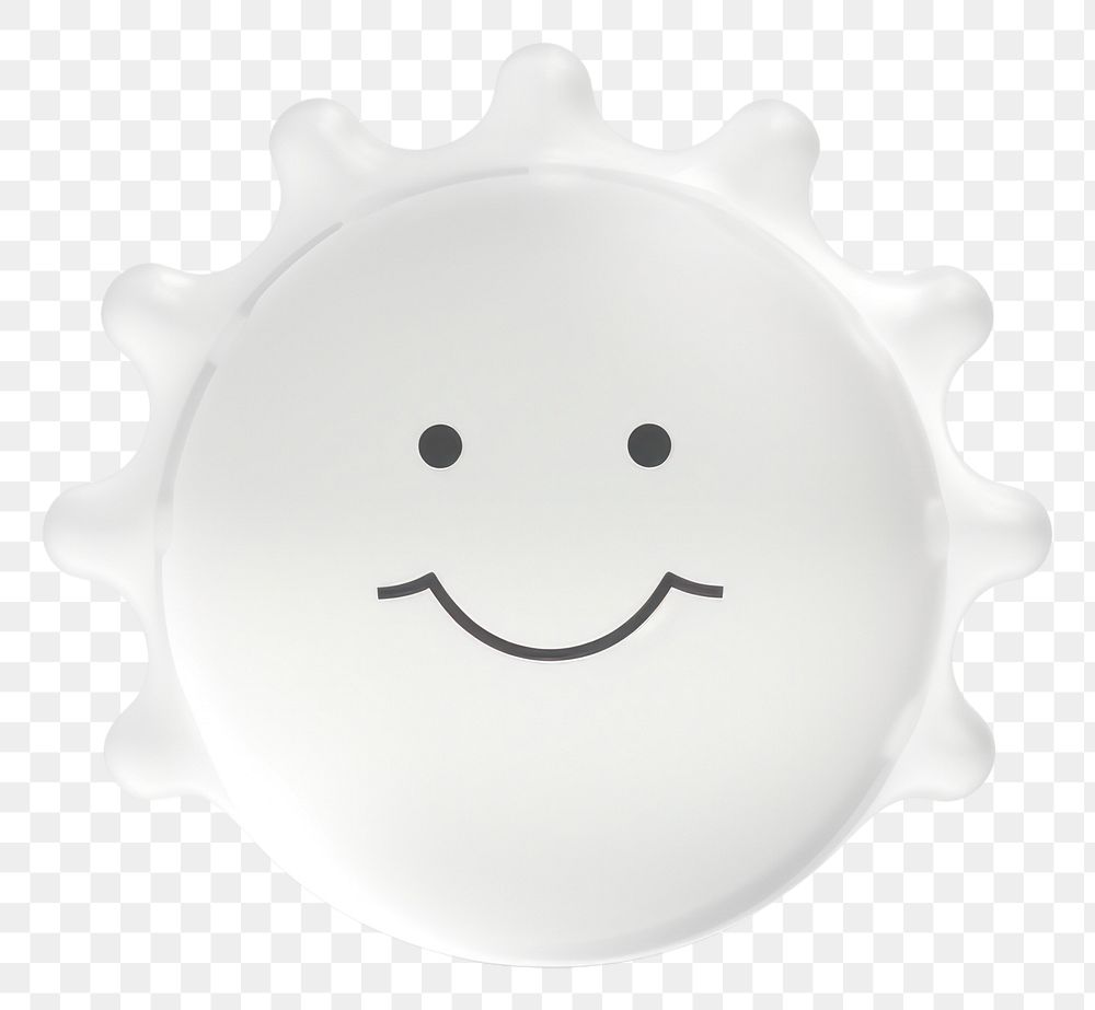 PNG Sun simple icon porcelain white anthropomorphic.