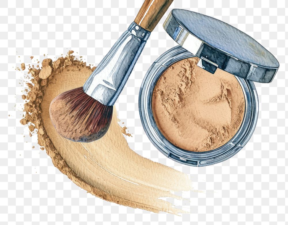 PNG Cosmetics brush powder circle.