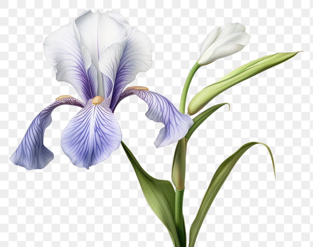 PNG Botanical illustration iris flower petal plant