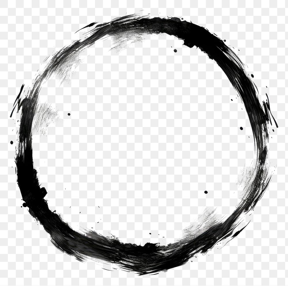PNG Stroke outline chinese temple frame circle black ink.