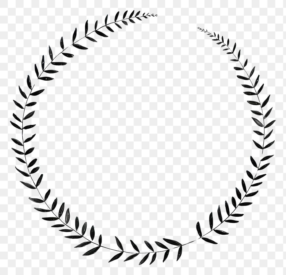 PNG Stroke outline fern leaves frame circle accessories accessory.