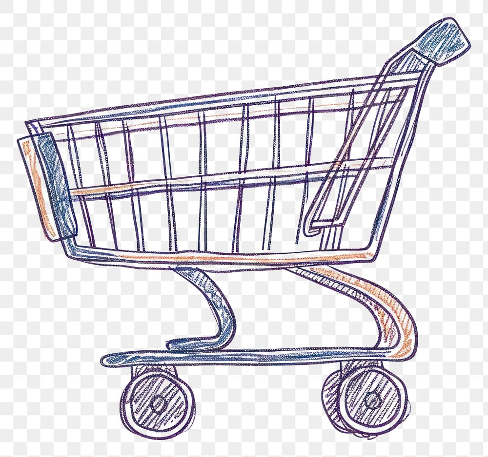 PNG  Continuous line drawing shopping cart consumerism supermarket groceries.
