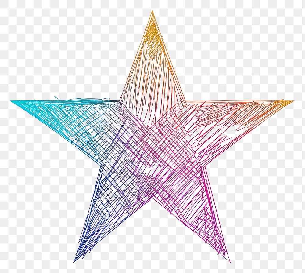 PNG  Continuous line drawing star shape abstract symbol art.
