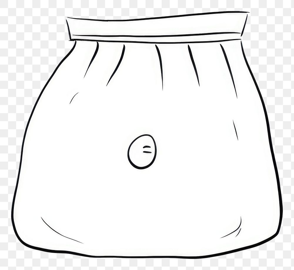 PNG Coin bag sketch drawing doodle.