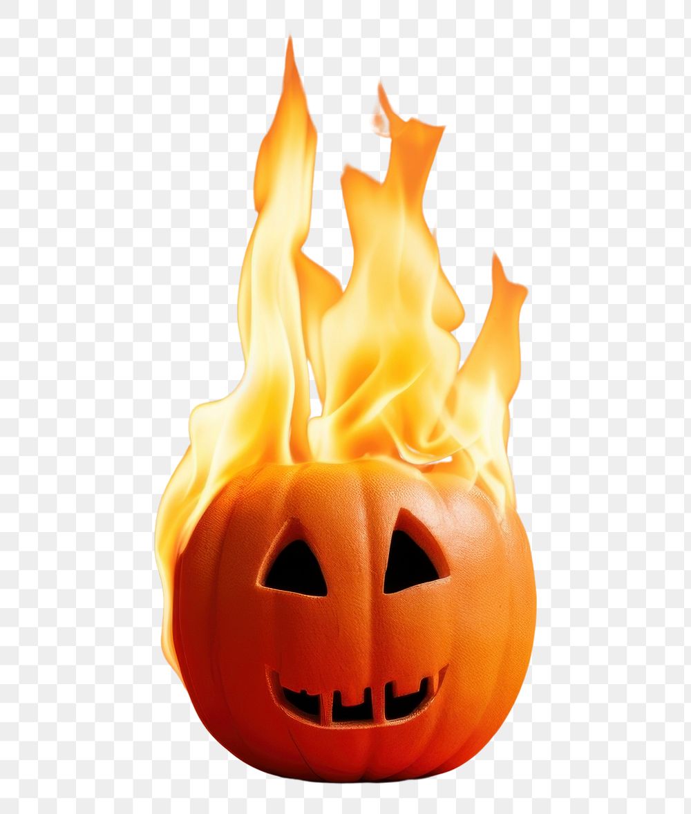 PNG Pumpkin fire anthropomorphic jack-o'-lantern.