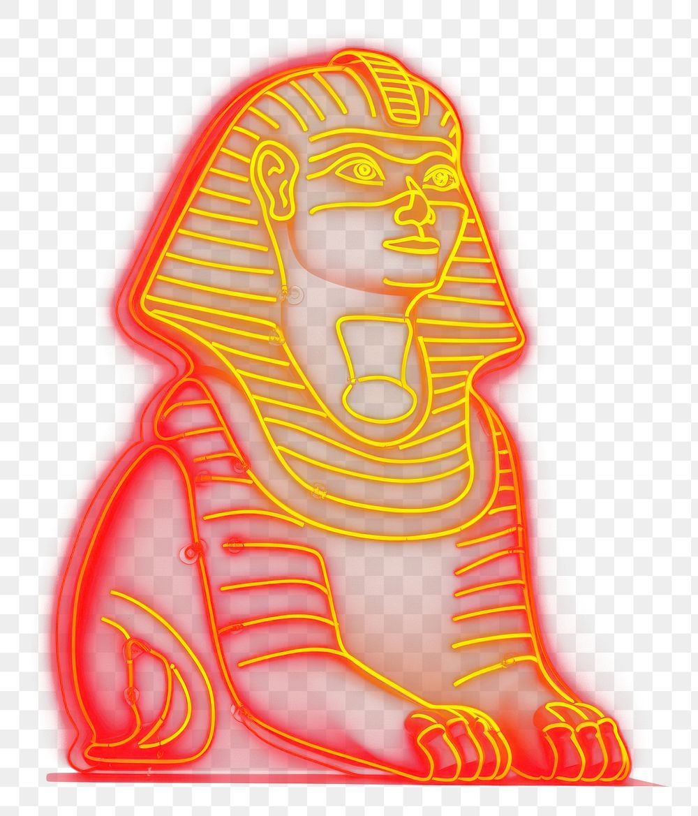 PNG Illustration Sphinx Neon rim light neon night red.