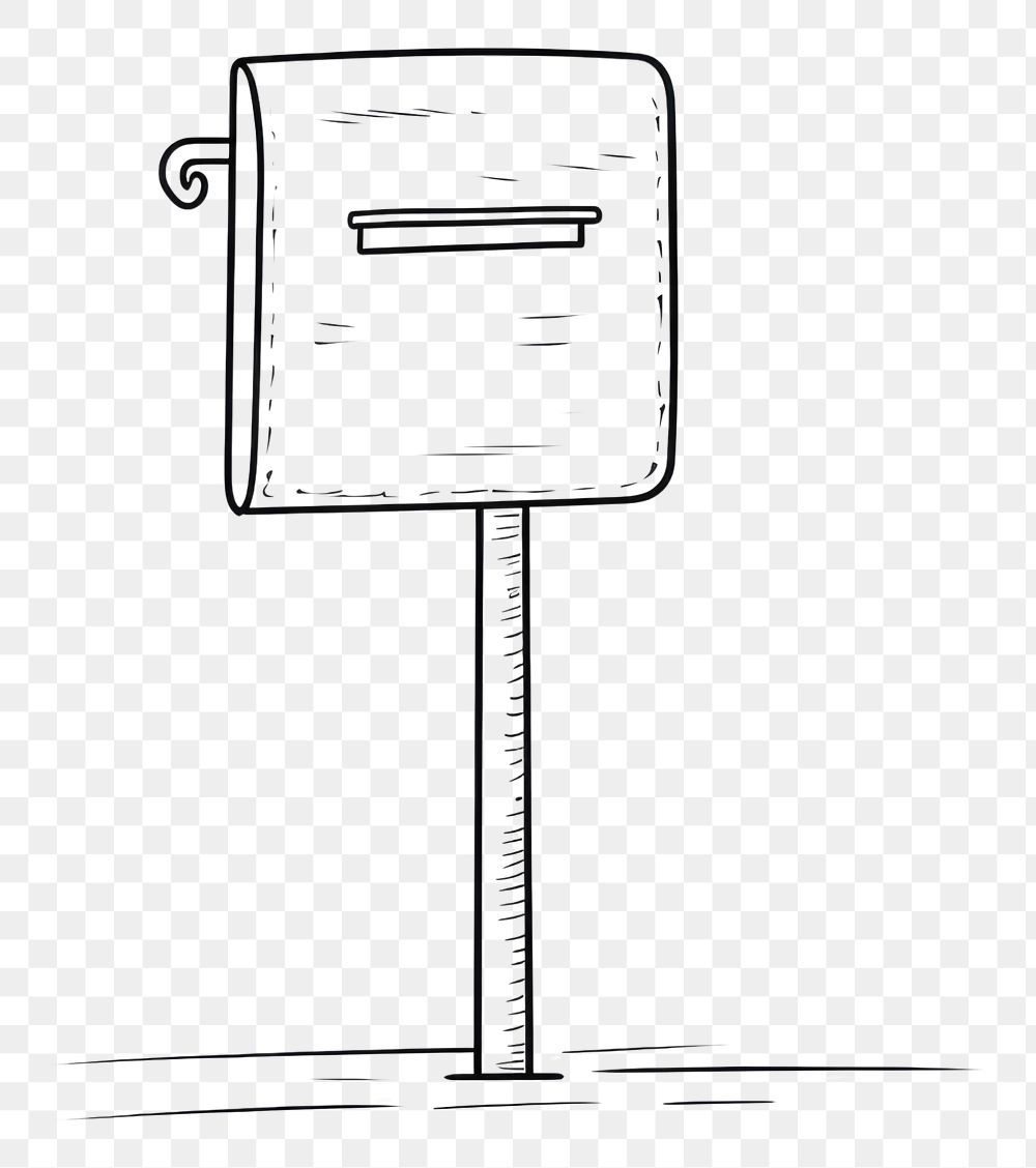 PNG Mail box mailbox sketch white.