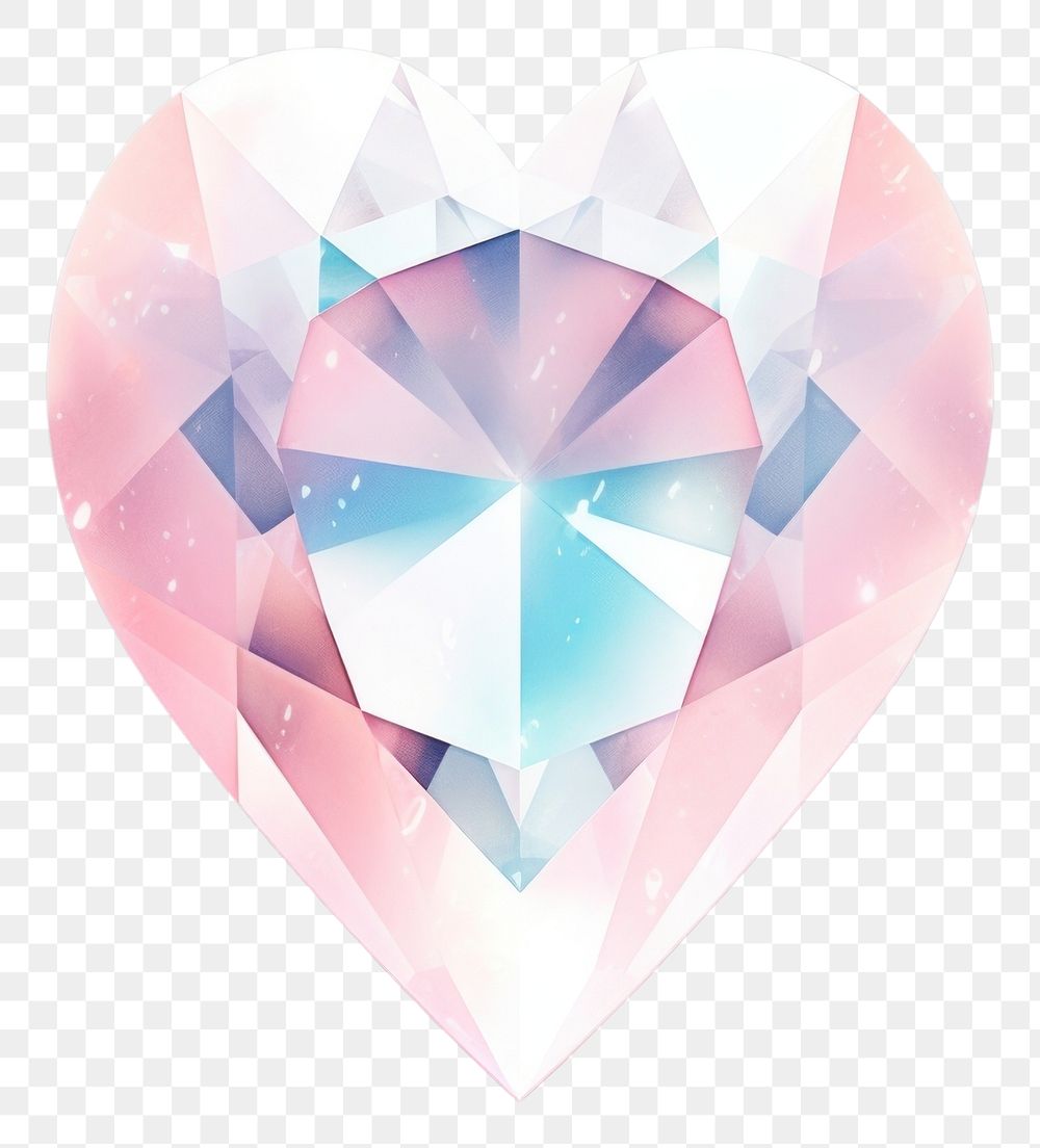 PNG Minimal heart diamond gemstone jewelry crystal.