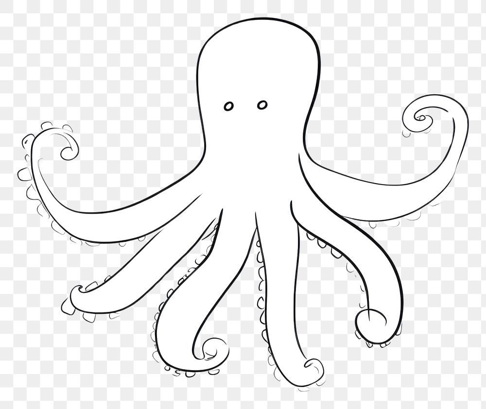 PNG Octopus animal sketch doodle.