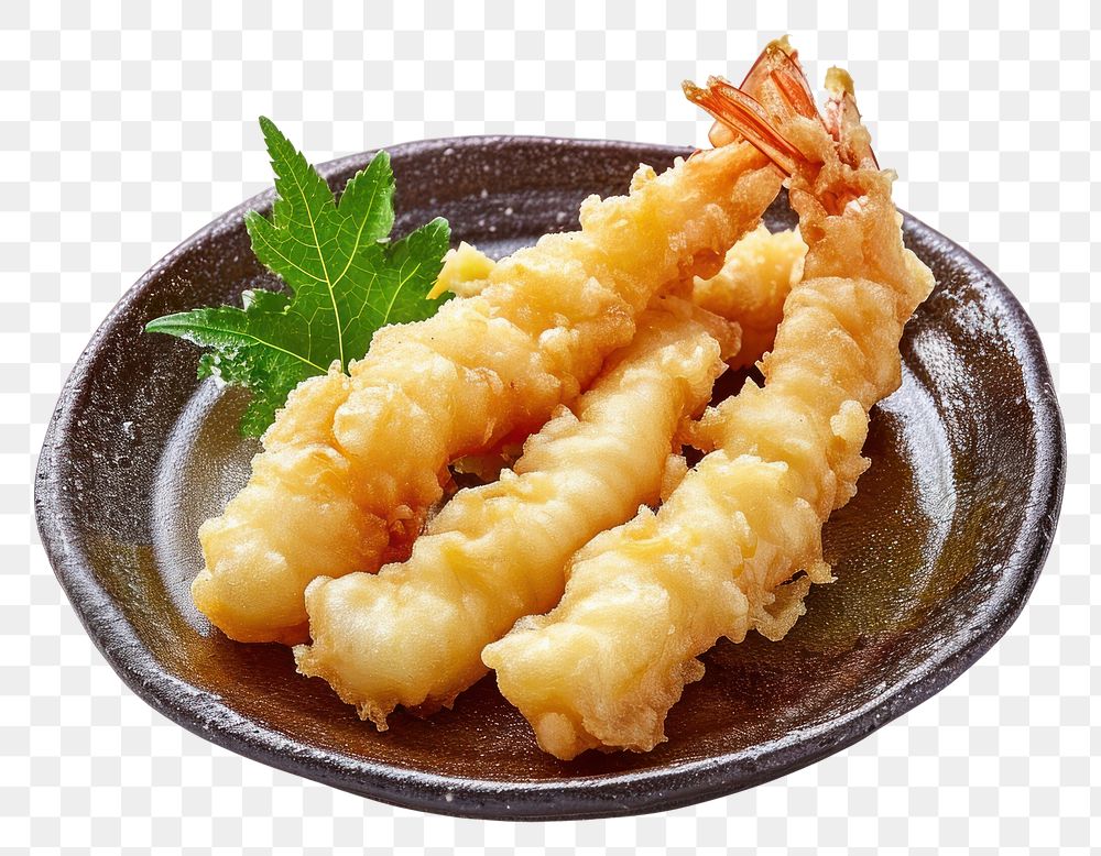 PNG  Tempura seafood shrimp plate.