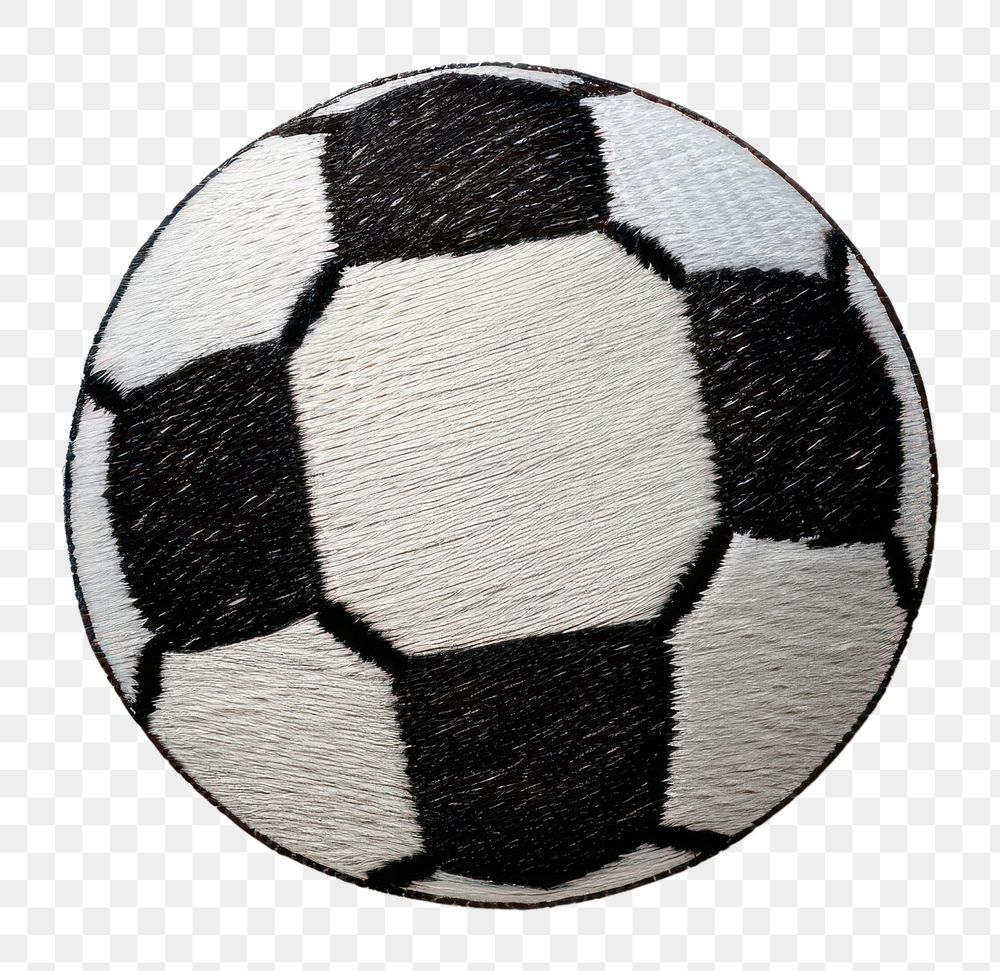 PNG  Soccer ball in embroidery style football sports accessories.