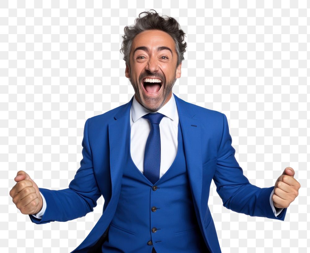 PNG Shouting adult laughing person.