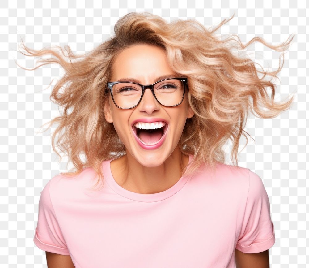 PNG Laughing glasses adult surprised.