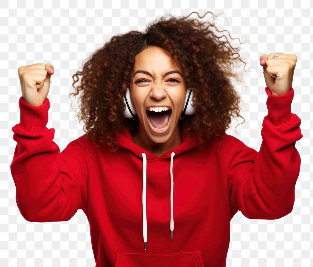 PNG Headphones shouting laughing adult.