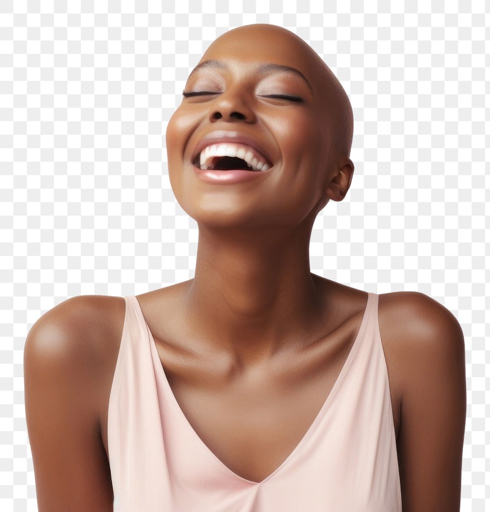 PNG  Happy Black woman adult cancer perfection happiness hairstyle.