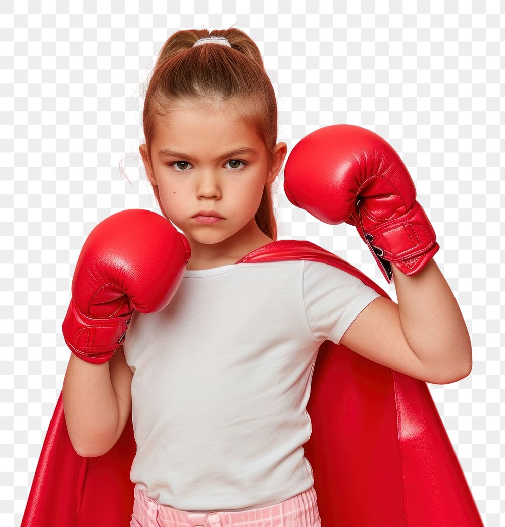 PNG  Superhero girl boxing punching sports.
