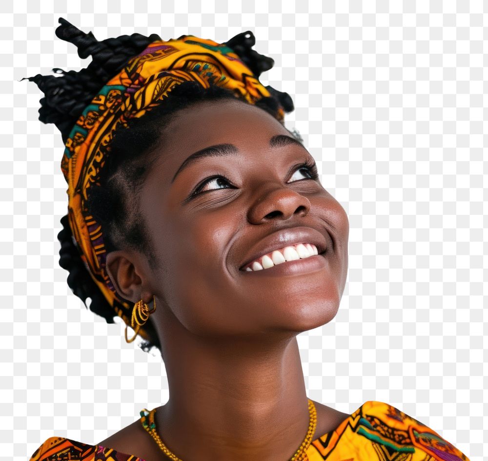 PNG  Cheerful ghanan woman portrait laughing adult.