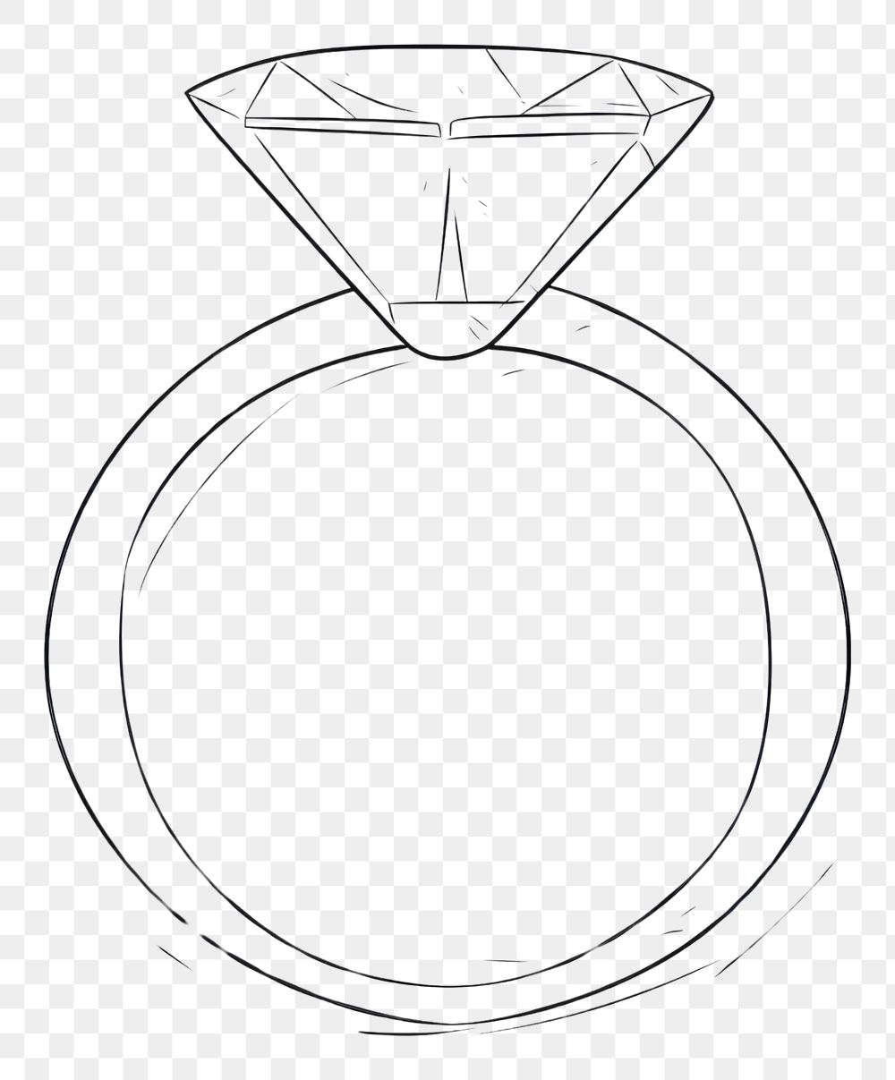 PNG Ring diamond jewelry sketch line.