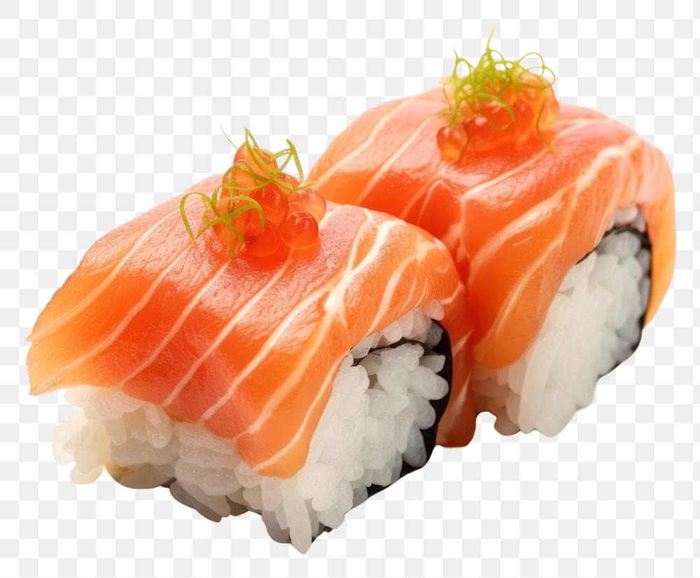 PNG Salmon sushi seafood rice meal.