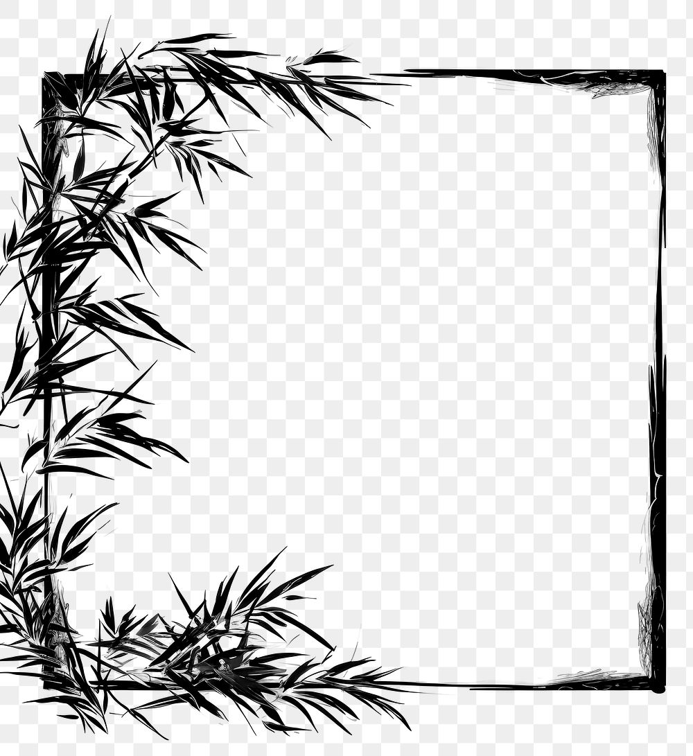 PNG Stroke outline bamboo frame drawing sketch plant.