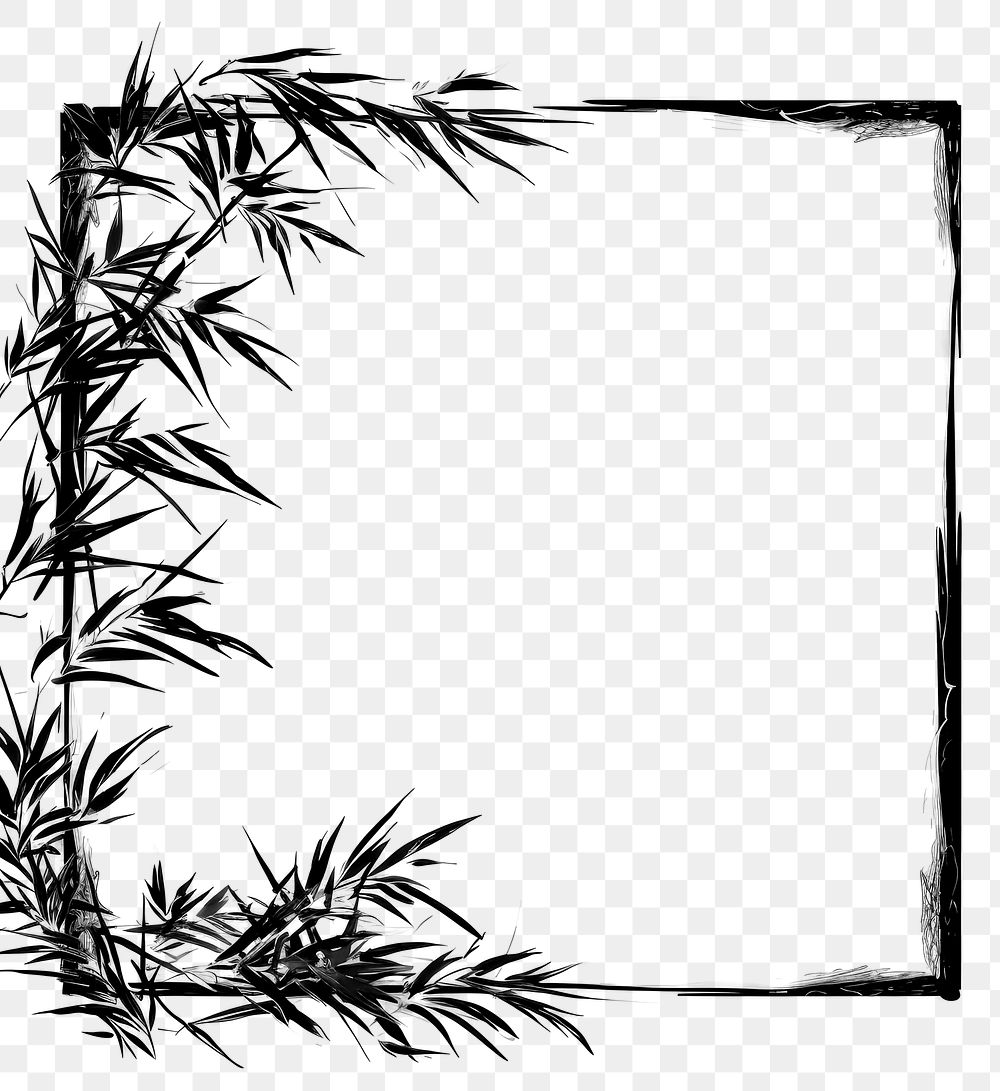 PNG Stroke outline bamboo frame Free PNG rawpixel