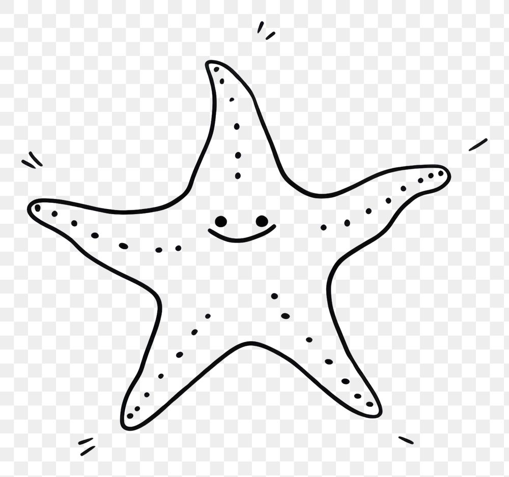 PNG Star fish sketch doodle line.