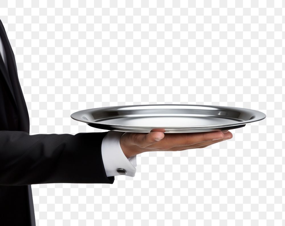 PNG Waiter plate holding adult.