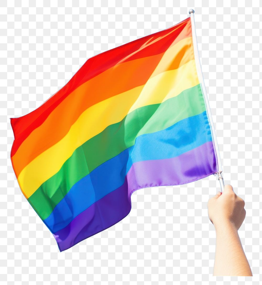 PNG  Pride flag rainbow blue hand.
