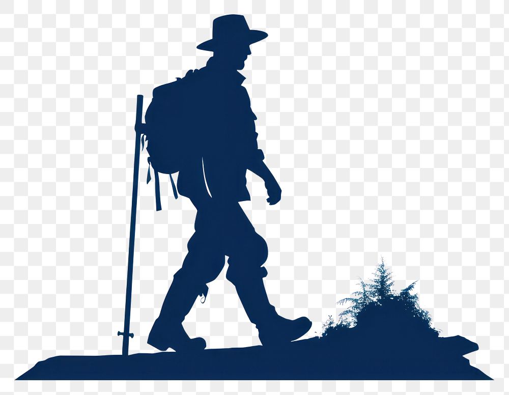PNG Hiker silhouette adult white background.