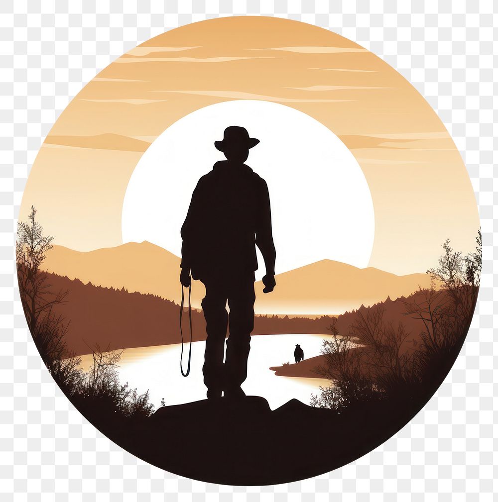 PNG Hiker silhouette outdoors adult.
