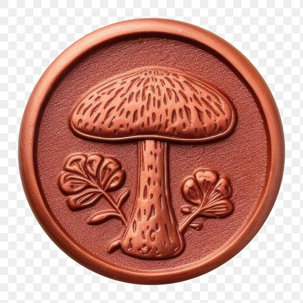 PNG  Seal Wax Stamp mushroom craft white background representation.