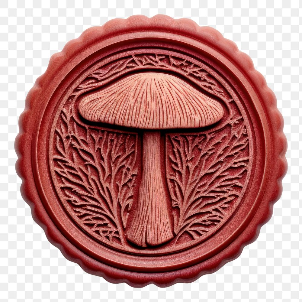 PNG  Seal Wax Stamp mushroom white background toadstool currency.