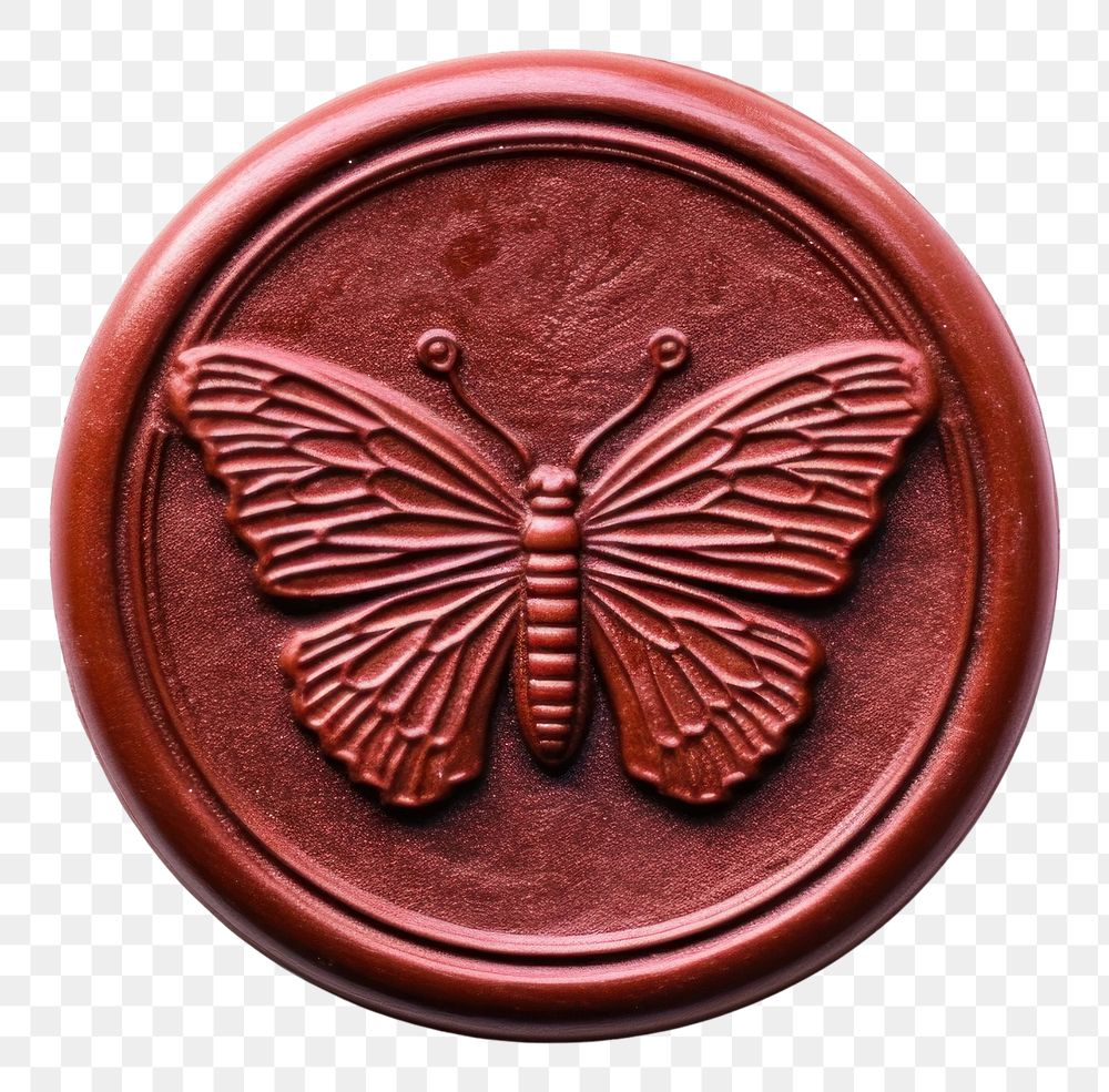 PNG  Seal Wax Stamp butterfly white background pattern circle.