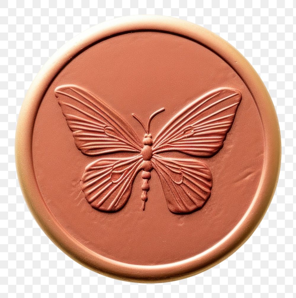 PNG  Seal Wax Stamp butterflys locket white background accessories.