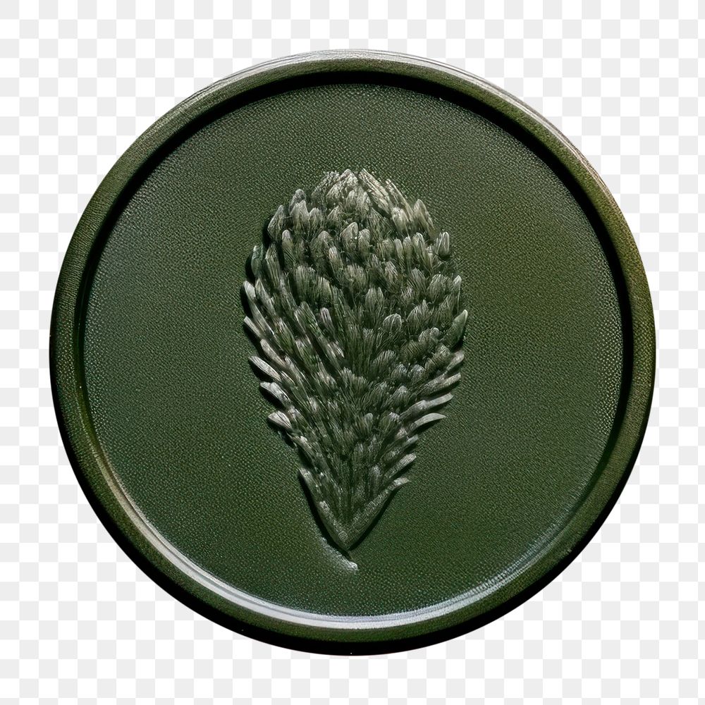 PNG  Seal Wax Stamp cactus pottery circle symbol.