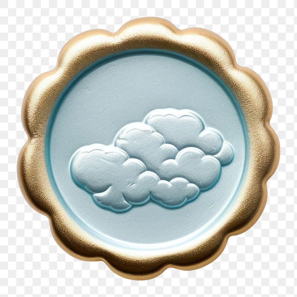 PNG  Seal Wax Stamp cloud jewelry white background accessories.
