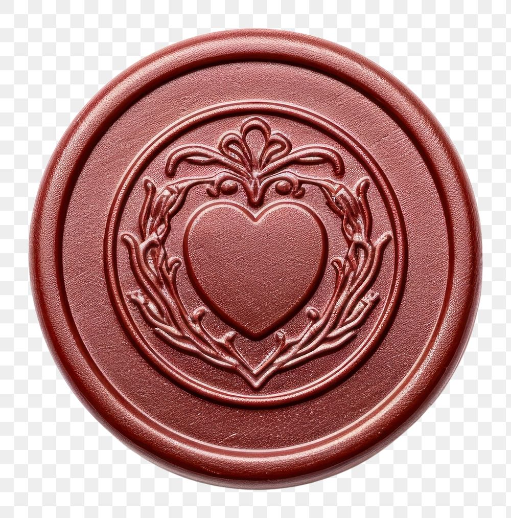 PNG  Seal Wax Stamp heart inside circle white background accessories accessory.