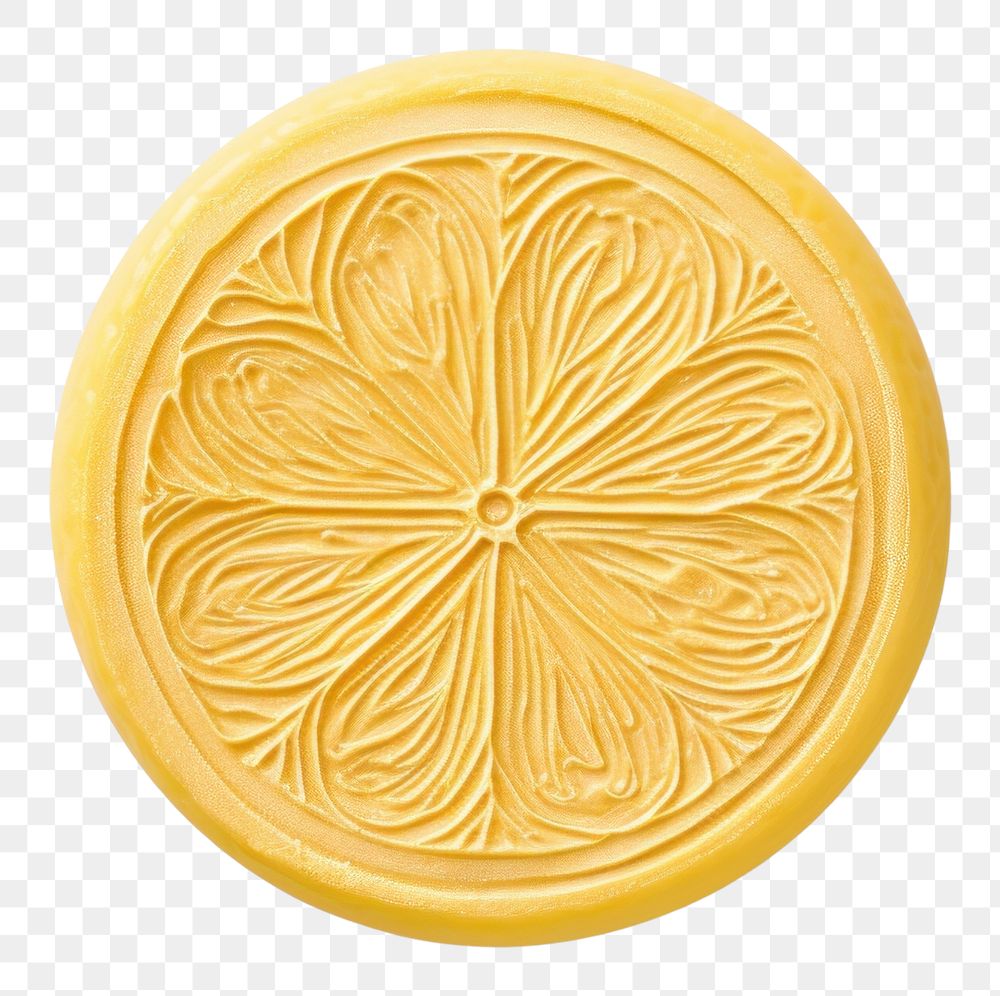 PNG  Seal Wax Stamp lemon food white background accessories.