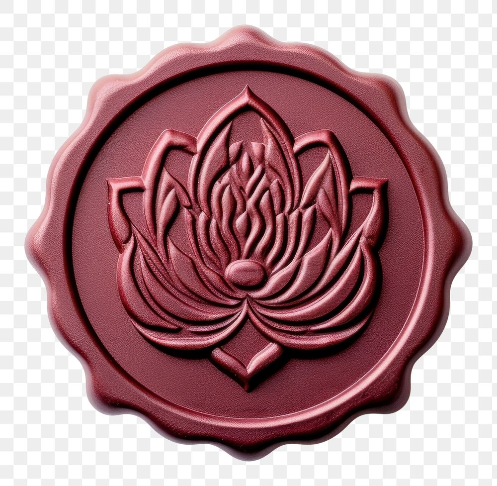 PNG  Seal Wax Stamp lotus white background creativity freshness.
