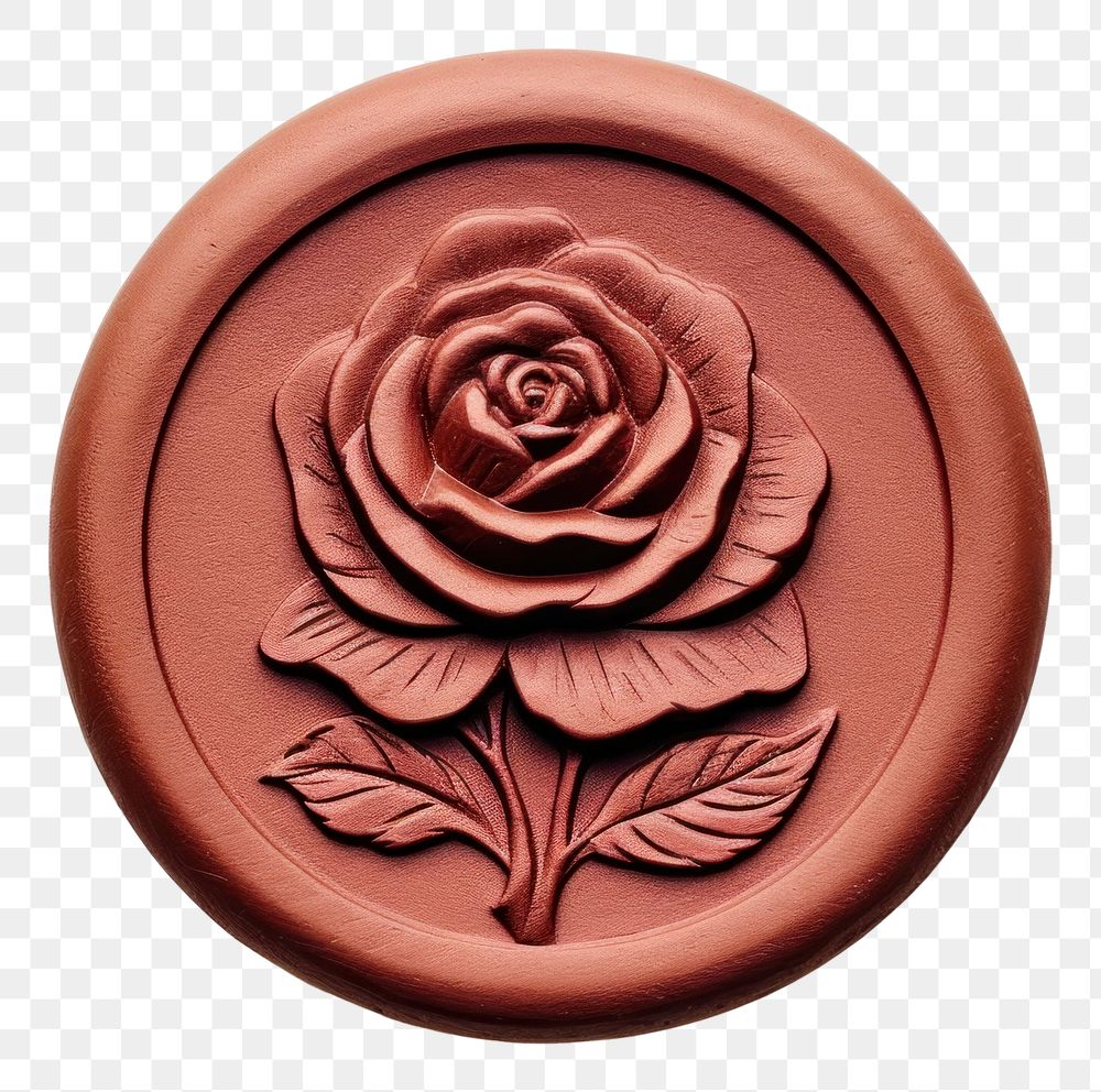 PNG  Seal Wax Stamp rose white background creativity dishware.
