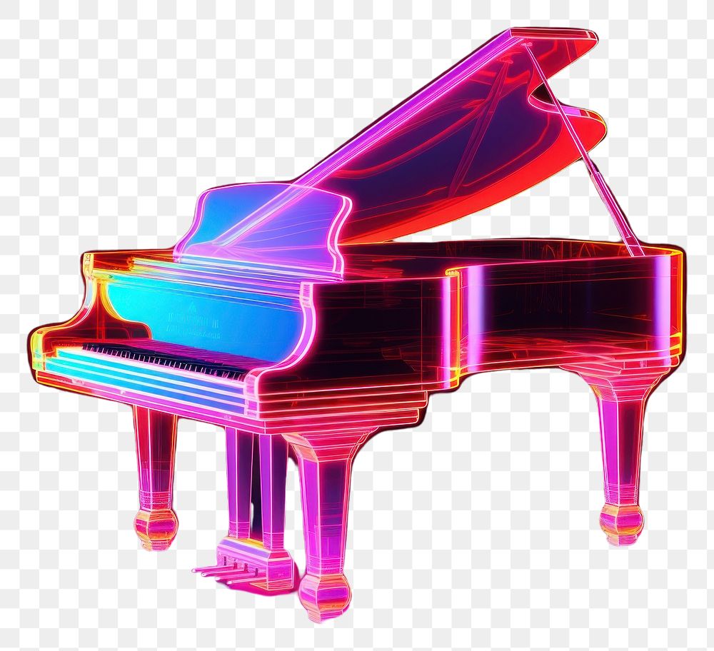 PNG  Piano piano keyboard neon. AI generated Image by rawpixel.
