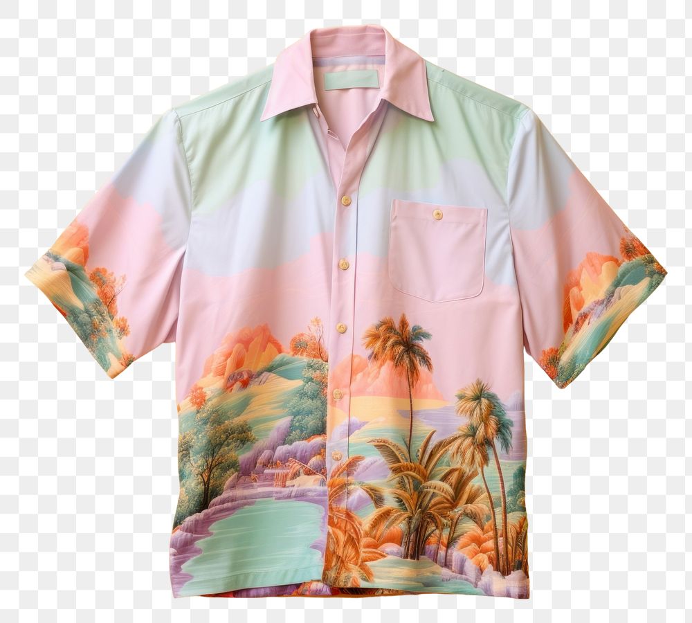 PNG  Hawaiian shirt sleeve blouse coathanger. AI generated Image by rawpixel.