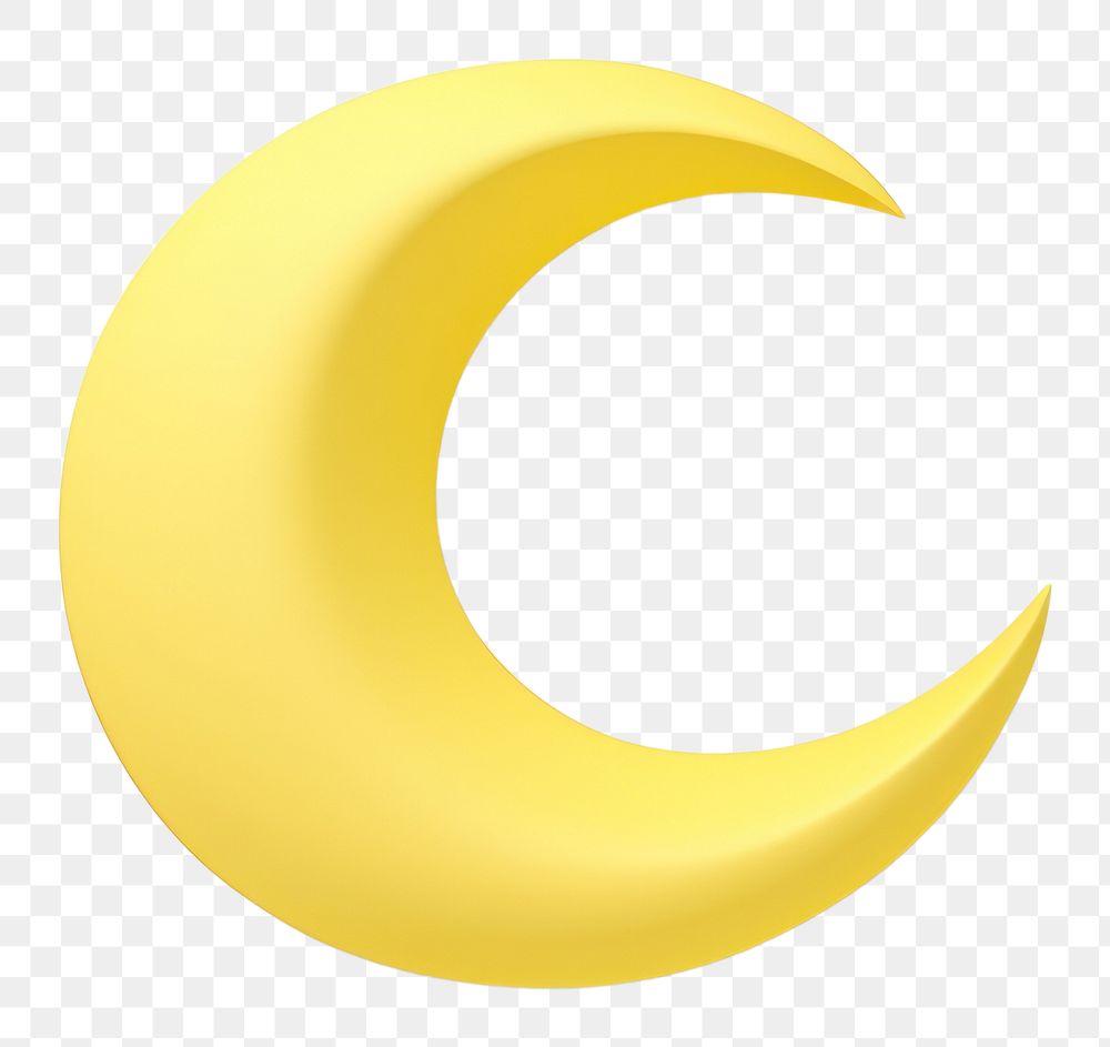 PNG Crescent moon yellow astronomy produce.