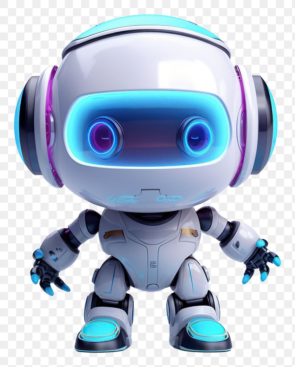 PNG  Cute robot iridescent futuristic technology astronaut.