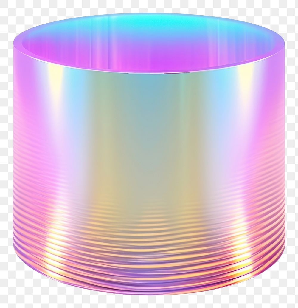 PNG  Cylinder iridescent white background technology lampshade.