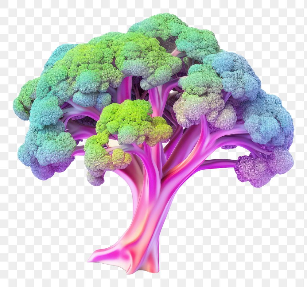 PNG  Broccoli iridescent cauliflower vegetable plant.