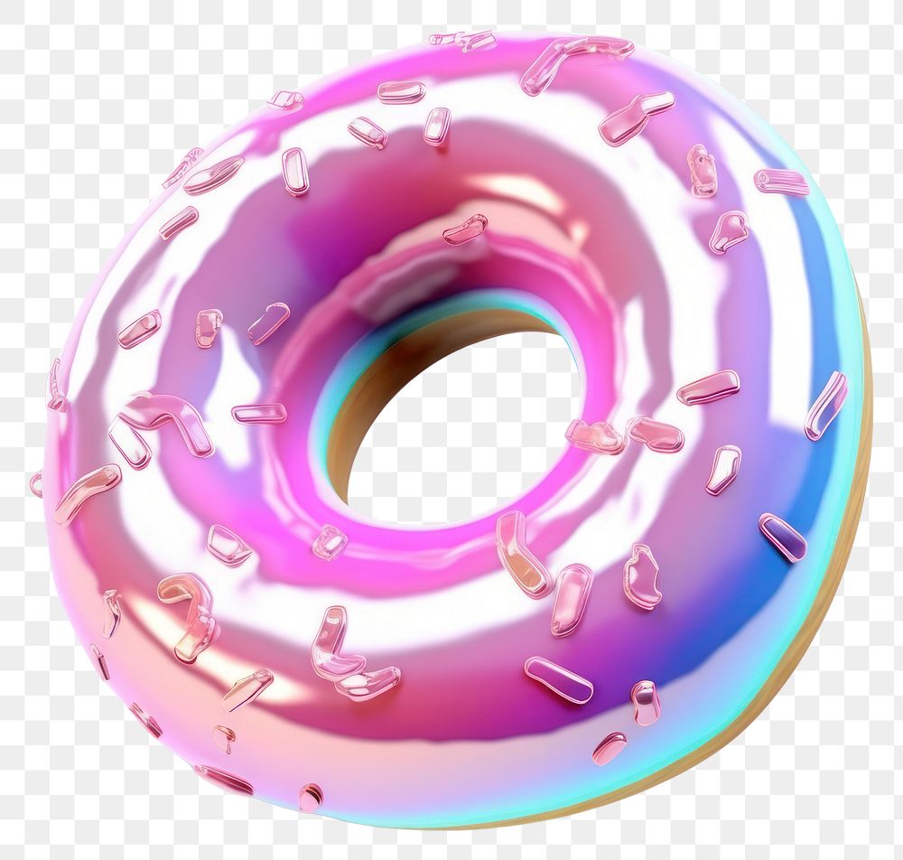 PNG Donut white background confectionery sprinkles.